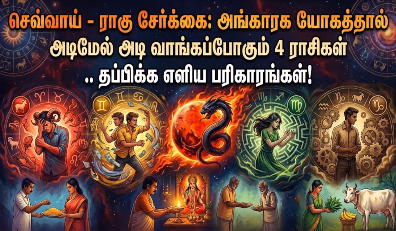 செவ்வாய் ராகு சேர்க்கையால் அங்காரக யோகம் செவ்வாய் ராகு சேர்க்கையால் அங்காரக யோகம்