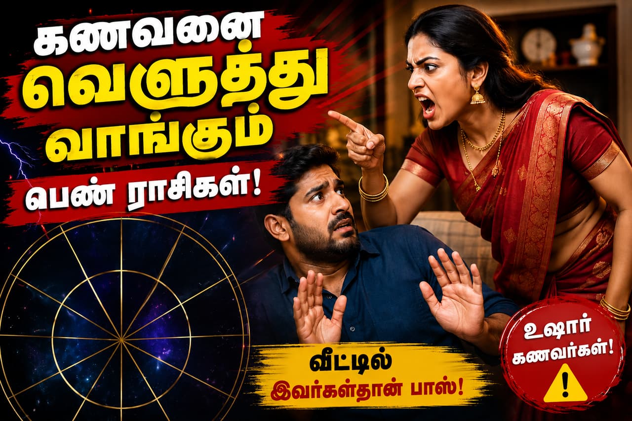 கணவனை வெளுத்து வாங்கும் பெண் ராசிகள்.. கணவனை வெளுத்து வாங்கும் பெண் ராசிகள்..
