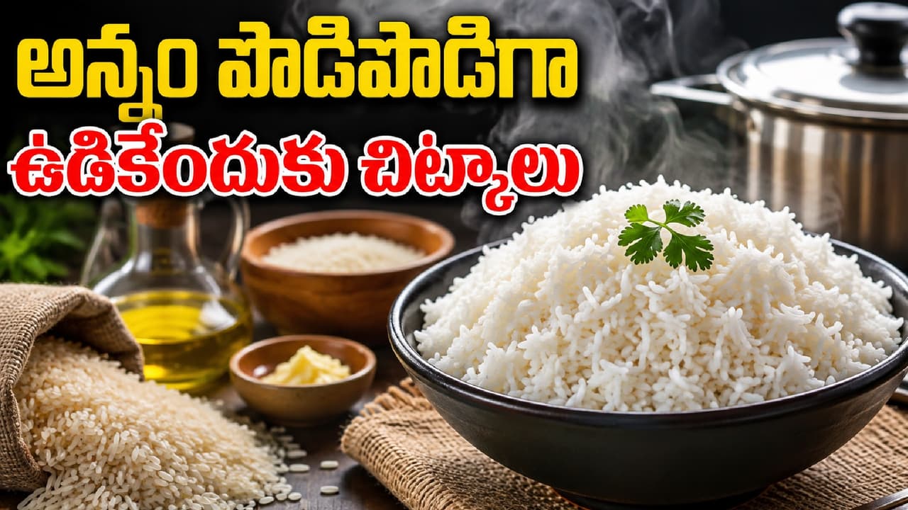 అన్నం పొడిగా వచ్చేందుకు చిట్కాలు అన్నం పొడిగా వచ్చేందుకు చిట్కాలు