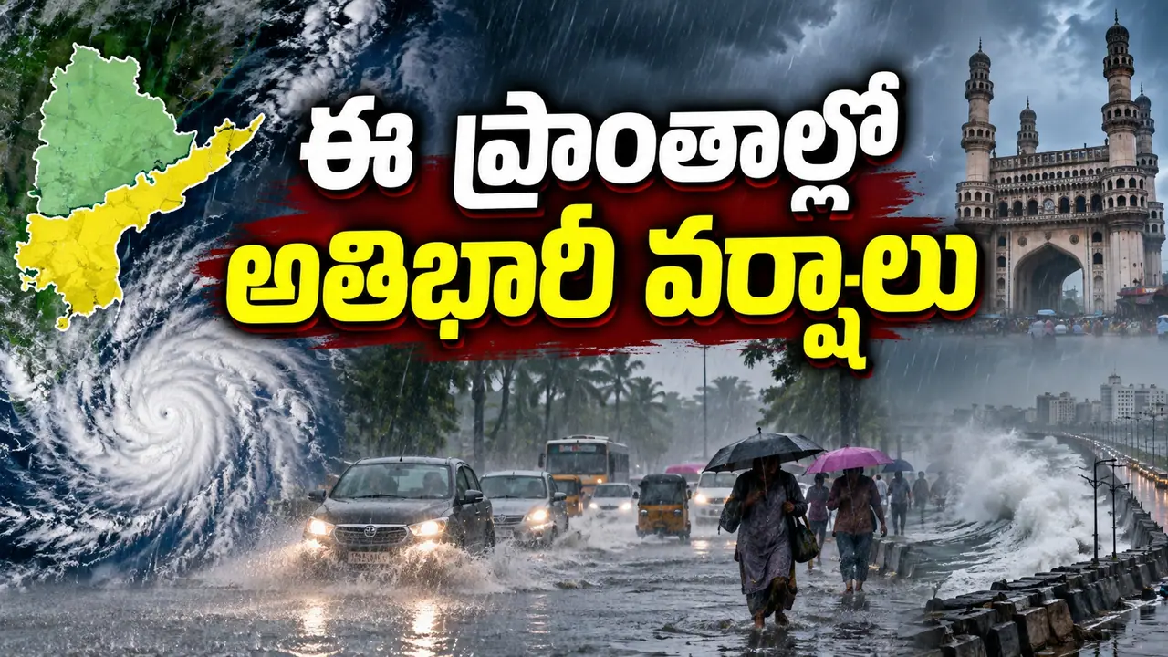 తెలుగు రాష్ట్రాల్లో మారిన వాతావరణం: అల్పపీడనంతో భారీ వర్షాలు తెలుగు రాష్ట్రాల్లో మారిన వాతావరణం: అల్పపీడనంతో భారీ వర్షాలు