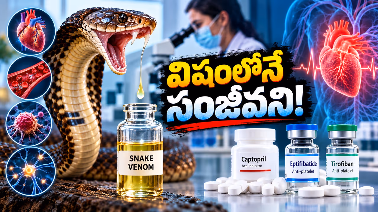 విషం కాదది సంజీవని: పాముల విషంతో తయారయ్యే 6 ప్రాణాధార మందులు! విషం కాదది సంజీవని: పాముల విషంతో తయారయ్యే 6 ప్రాణాధార మందులు!