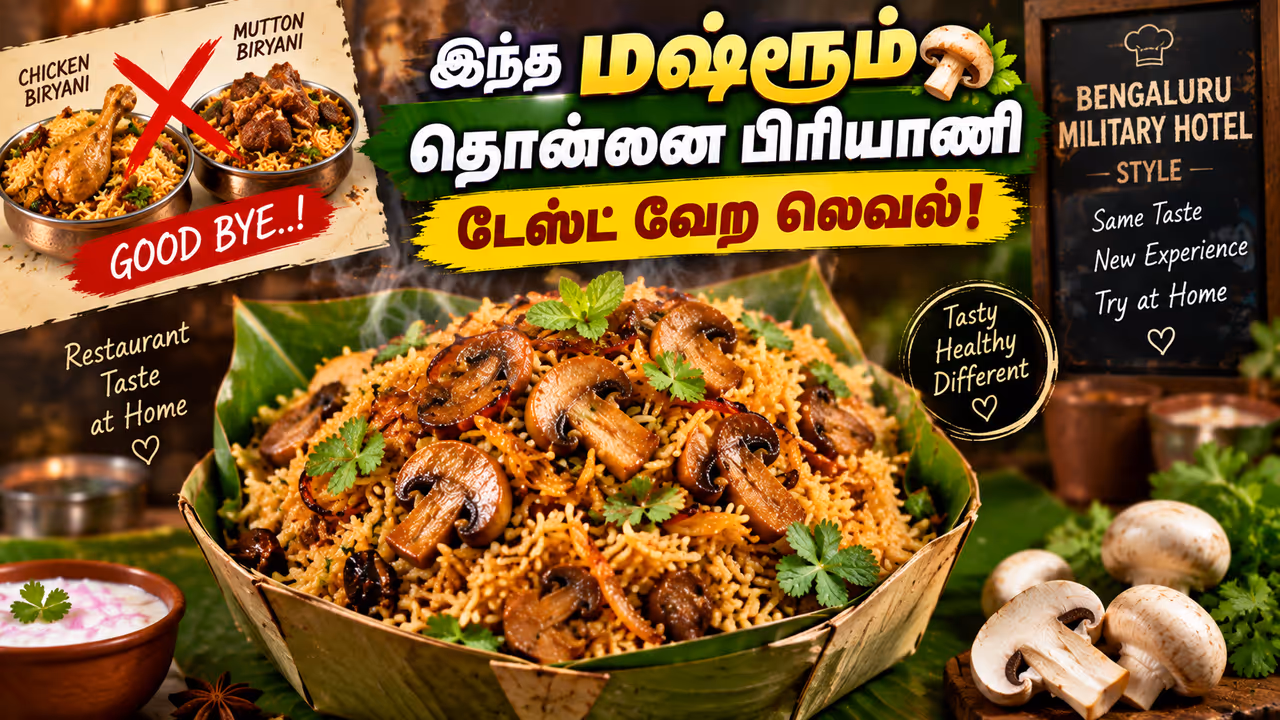 மஷ்ரூம் தொன்னை பிரியாணி மஷ்ரூம் தொன்னை பிரியாணி