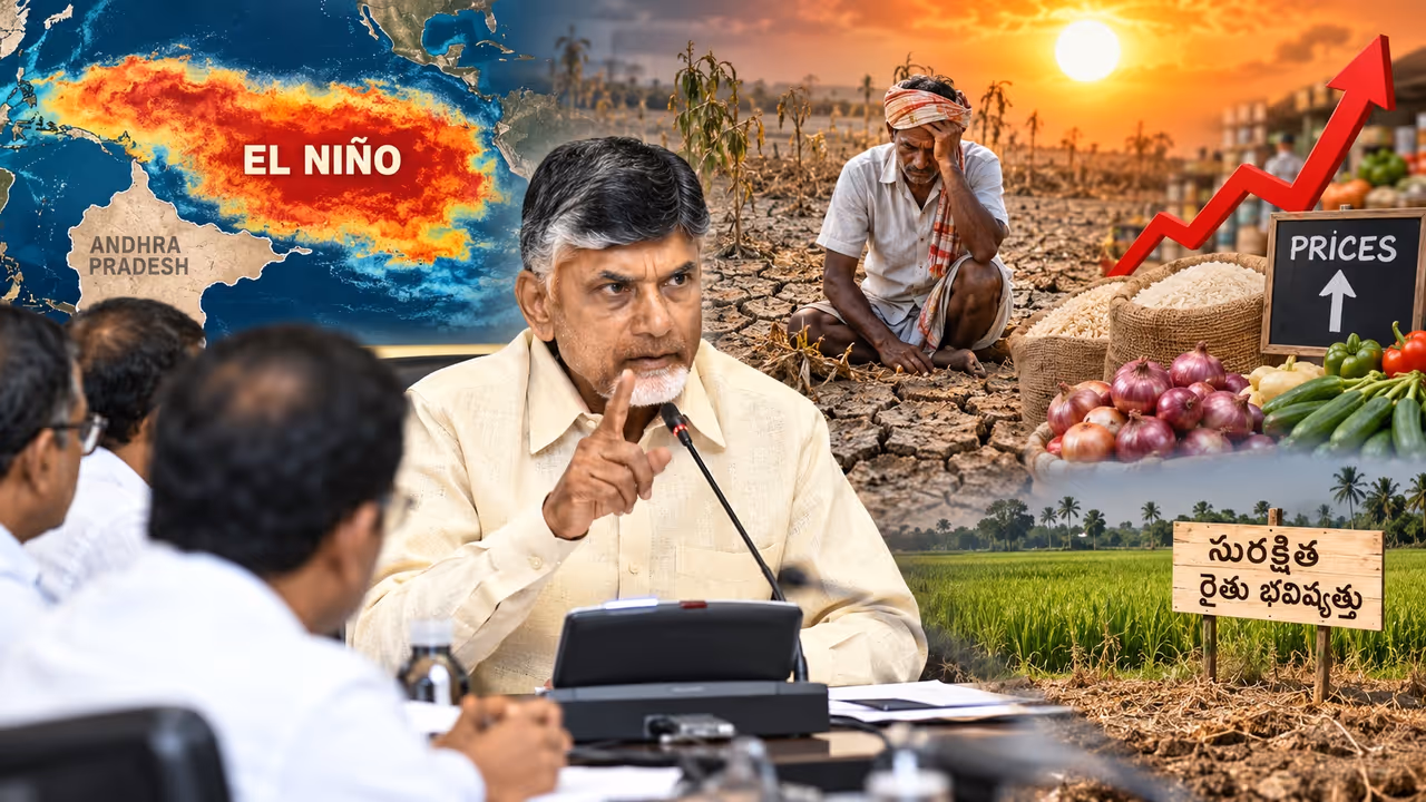 ఏపీలో ఎల్ నినో భయం.. ఫుడ్ ఐటమ్స్ రేట్లు పెరుగుతాయా? సీఎం ఆదేశాలివే! ఏపీలో ఎల్ నినో భయం.. ఫుడ్ ఐటమ్స్ రేట్లు పెరుగుతాయా? సీఎం ఆదేశాలివే!