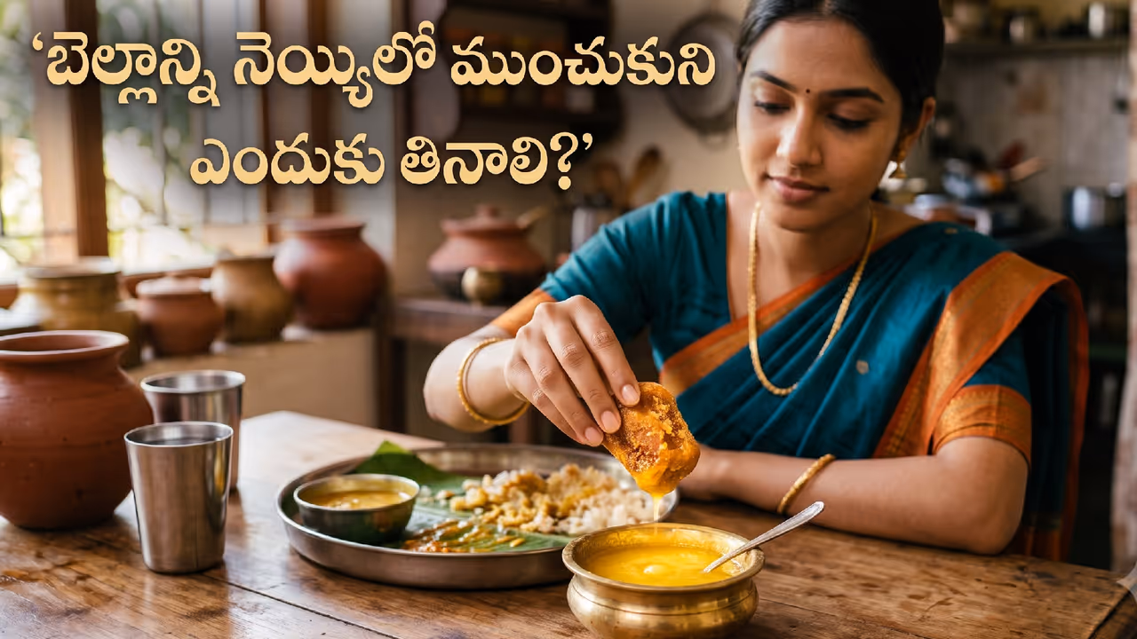 నెయ్యిలో ముంచిన బెల్లం ముక్క నెయ్యిలో ముంచిన బెల్లం ముక్క