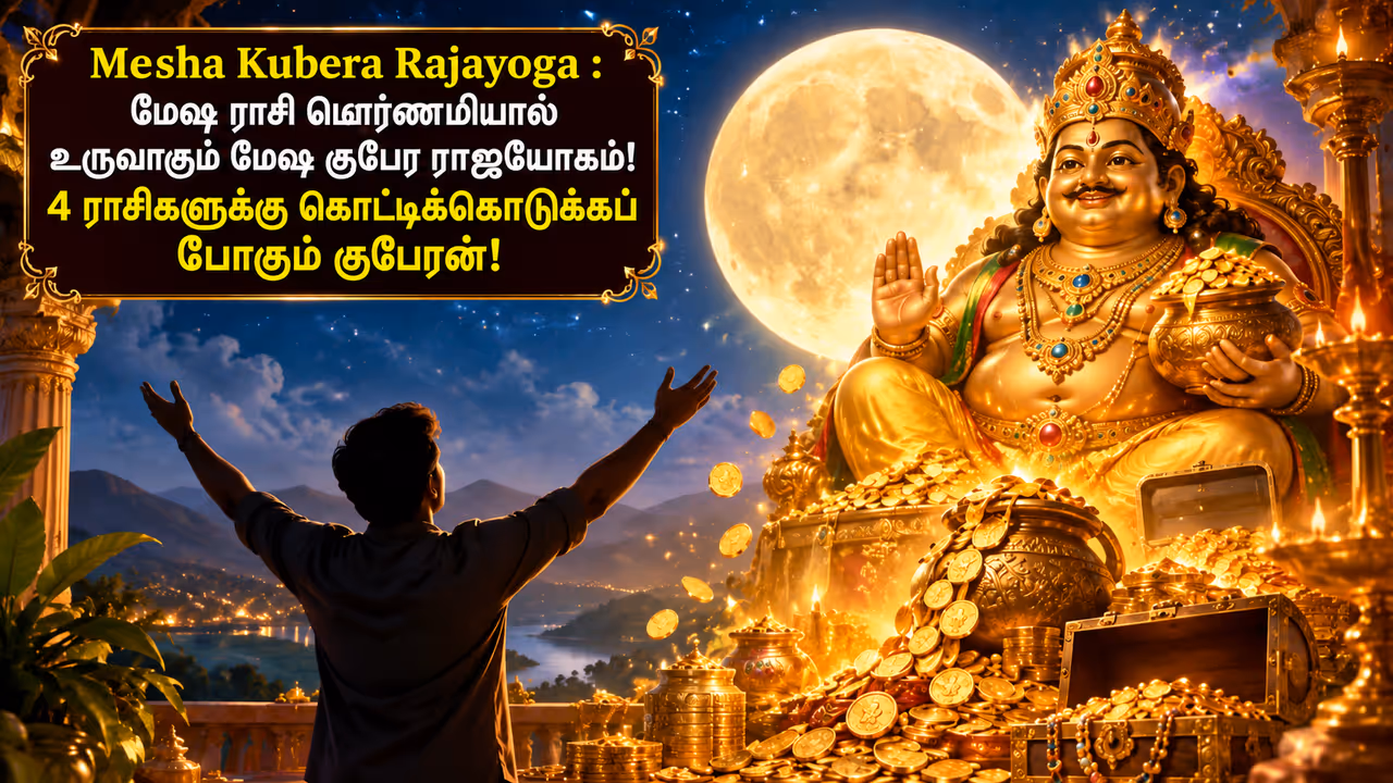 மேஷ குபேர ராஜயோகம் உருவாக்கும் அதிரடி மாற்றங்கள்! மேஷ குபேர ராஜயோகம் உருவாக்கும் அதிரடி மாற்றங்கள்!