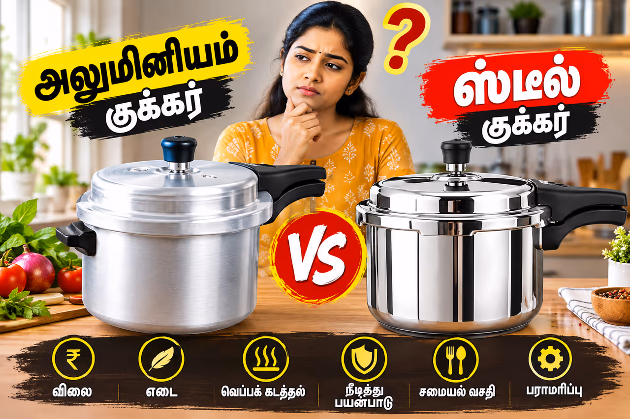 அலுமினியம் குக்கரா? ஸ்டெயின்லெஸ் ஸ்டீல் குக்கரா? அலுமினியம் குக்கரா? ஸ்டெயின்லெஸ் ஸ்டீல் குக்கரா?