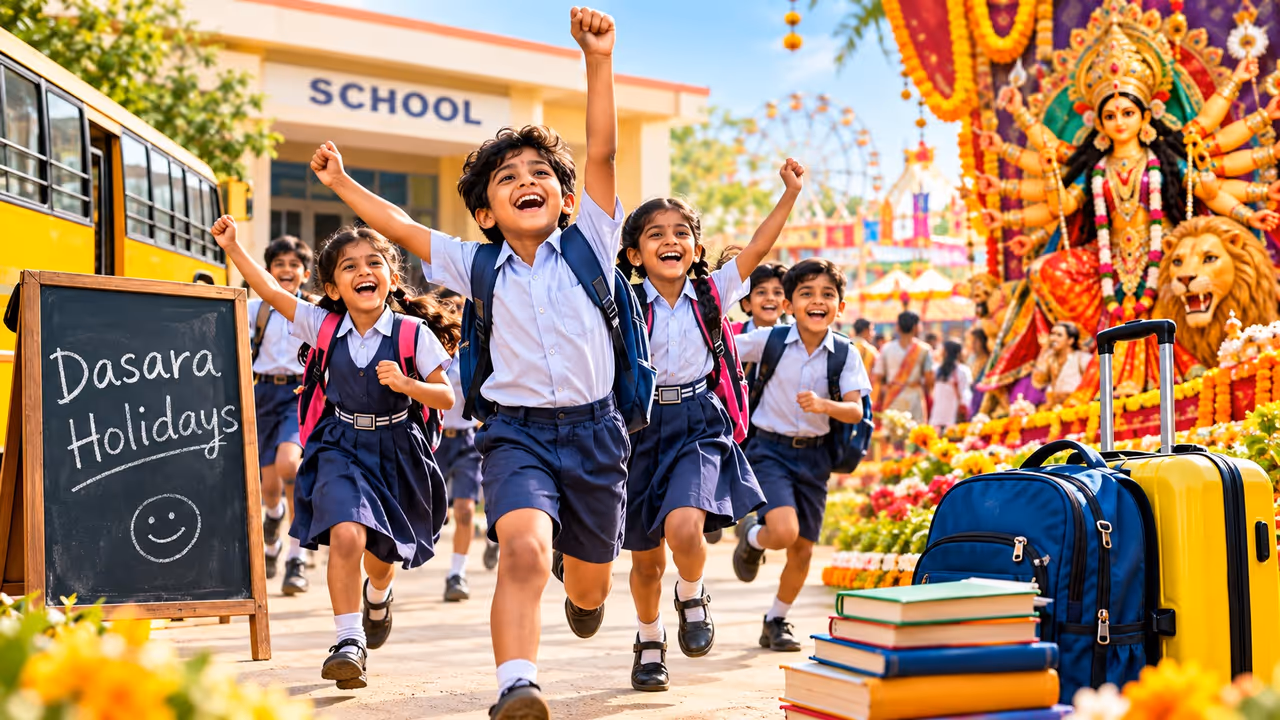 స్కూల్ పిల్లలకు పండగే పండుగ.. ఆ రోజు నుంచే దసరా సెలవులు స్కూల్ పిల్లలకు పండగే పండుగ.. ఆ రోజు నుంచే దసరా సెలవులు