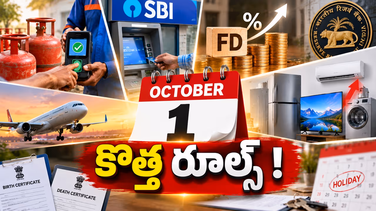 అక్టోబర్ 1 నుంచి మారే 10 ముఖ్యమైన రూల్స్ ఇవే అక్టోబర్ 1 నుంచి మారే 10 ముఖ్యమైన రూల్స్ ఇవే