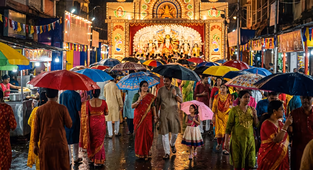 পুজোর আগে মেঘলা আকাশ, রোদের দেখা নেই পুজোর আগে মেঘলা আকাশ, রোদের দেখা নেই