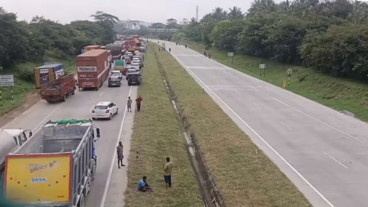 Tyre burst flips chemical tanker Tyre burst flips chemical tanker
