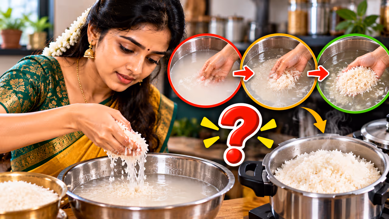 அரிசி எத்தனை முறை கழுவ வேண்டும்? அரிசி எத்தனை முறை கழுவ வேண்டும்?