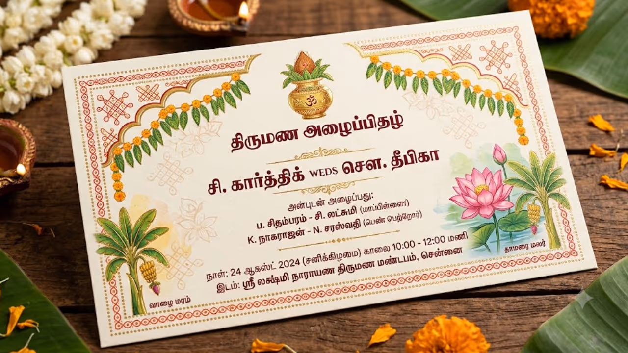திருமணப் பத்திரிகையில் மறைந்திருக்கும் அர்த்தங்கள் என்ன? திருமணப் பத்திரிகையில் மறைந்திருக்கும் அர்த்தங்கள் என்ன?