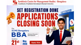 SCMS Bengaluru BBA Admissions 2026: SET Registration Closed on April 15; SCMS Bengaluru BBA Application Deadline May 21, 2026