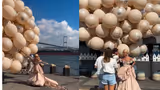 Viral Video: इस्तंबूलमध्ये लग्नाच्या शूटदरम्यान नवरी हवेत उडू लागली, महाकाय फुग्यांनी केला घात