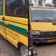 Bengaluru School Van Stuck In Open Drain, Civic Negligence Raises Safety Concerns (Watch)
