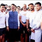 Tajinder Singh Tiwana Leads NaMo Yuva Run on Mumbai Coastal Road for PM’s 75th