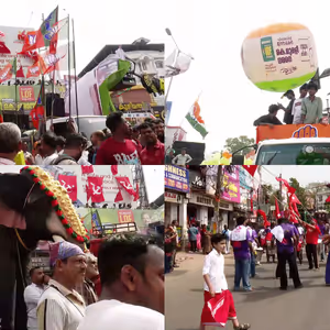 ആവേശം അലതല്ലി പരസ്യ പ്രചരണം; അവസാന ലാപ്പിലും വൻ ജനപങ്കാളിത്തം, എങ്ങും വീറും വാശിയും ആട്ടവും പാട്ടും