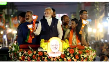 മോദി തിരുവനന്തപുരത്ത്; കരമന മുതൽ കിള്ളിപ്പാലം വരെ റോഡ് ഷോ, പ്രധാനമന്ത്രിക്കൊപ്പം നാല് മണ്ഡലങ്ങളിലെ സ്ഥാനാർത്ഥികൾ