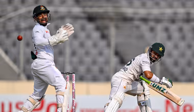 BAN vs PAK, 1st Test: Litton Das Brutally Taunts Mohammad Rizwan Behind the Stumps (WATCH)