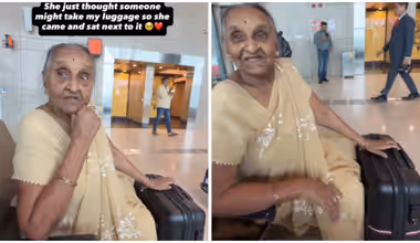 Elderly Woman Guards Granddaughter’s Luggage at Airport, Innocent Chat Wins Hearts (WATCH)