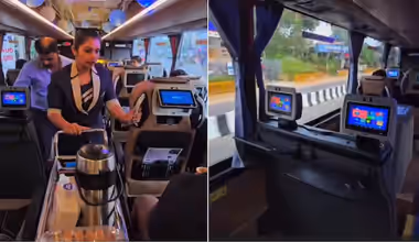 From Hostess to Washroom: Kerala’s New KSRTC Bus Has Passengers Asking, ‘Is This a Flight?’ (WATCH)