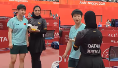 Asian Games 2026: Chinese Paddler Sun Yingsha Politely Declines Qatari Opponent's Cake After Match (WATCH)
