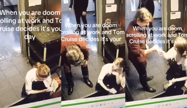 WATCH: Tom Cruise's Surprise Check-In On Doomscrolling Staff Worker Goes Viral, Internet Reacts