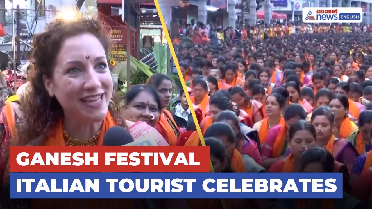 Ganesh Festival Goes Global: Italian Tourist Joins Celebrations in Pune