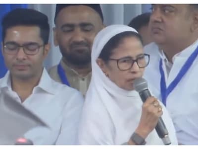 Mamata Banerjee criticizes SIR during Eid prayers at Red Road Abhishek Banerjee present