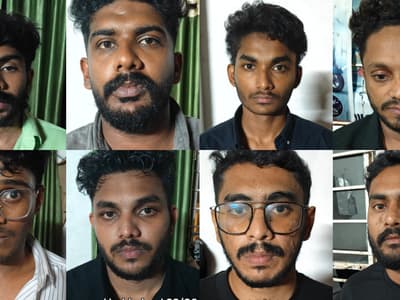 eight arrested with hashish oil and methamphetamine in kozhikode