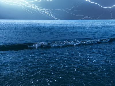 Hurricane in ocean