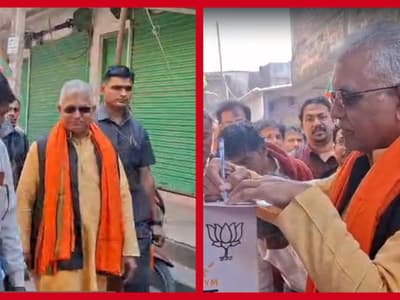  stage at  BJP workers meeting in Gosaba collapsed as soon as Dilip Ghosh stepped onto it