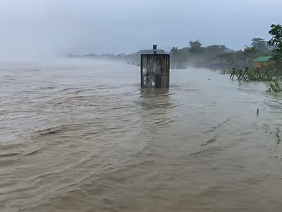 Water level rises in Brahmaputra River following incessant rainfall in several parts of Assam