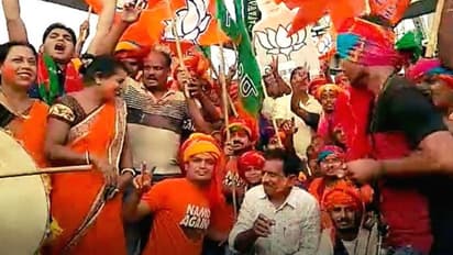 BJP Supporters celebrate their massive win in West Bengal