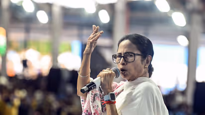 West Bengal Chief Minister Mamata Banerjee addresses during the distribution of various state government facilities
