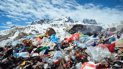 Trash pile at Everest base camp