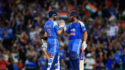Rohit Sharma and Virat Kohli during Sydney ODI against Australia