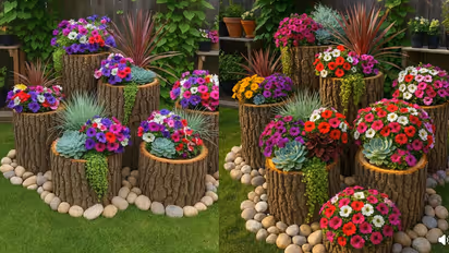 tree stump planter garden bageecha new look diy 5 creative ideas