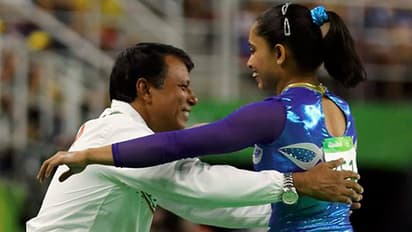Dipa karmakar with Coach