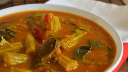 Drumsticks and Brinjal sambar