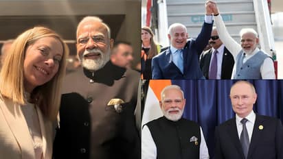 Narendra Modi, Giorgia Meloni, Benjamin Netanyahu and Vladimir Putin