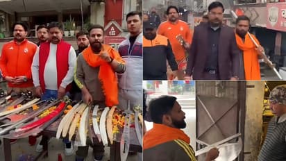 Hindu Raksha Dal Members Distributing Swords in Ghaziabad Held Bangladesh row