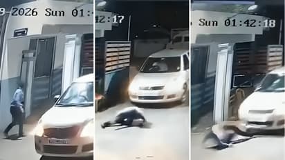 Bengaluru Security Guard Narrow Spider Man Like Escape Amazes Internet As Car Suddenly Crashes Through Apartment Gate
