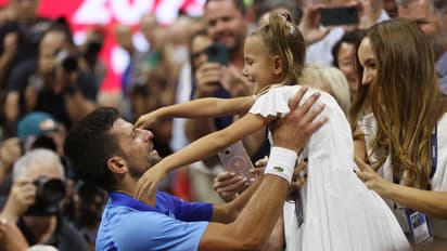 Novak Djokovic and his daughter Tara