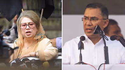 Former Bangladesh PM Khaleda Zia and her son Tarique Rahman