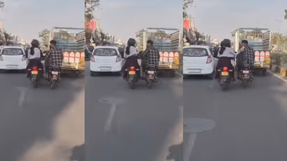 Two Men on Bike Harass Woman on Busy Jaipur Road