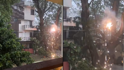 Viral Video | Bengaluru Founder Captures Electric Pole Exploding During Indiranagar Downpour (WATCH)
