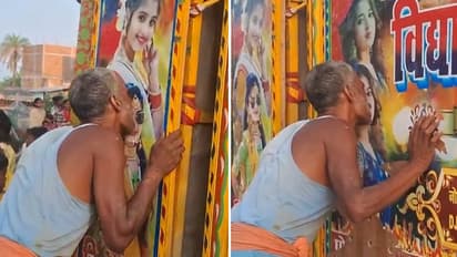 WATCH: Bihar Man Caught Licking Women’s Posters On Truck, Viral Video Sparks Massive Outrage
