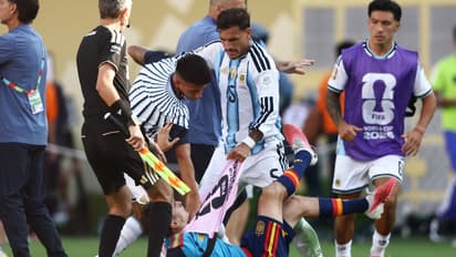 Argentina's Paredes Fights with Spain's García after FIFA WC Final Loss