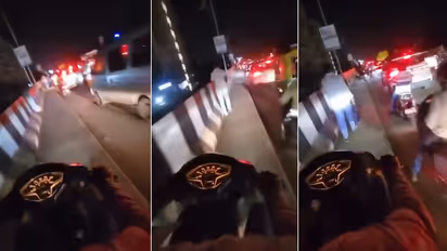 Man Turns Footpath Into Personal Highway To Beat Traffic, Forces Pedestrians To Move | WATCH Viral Video